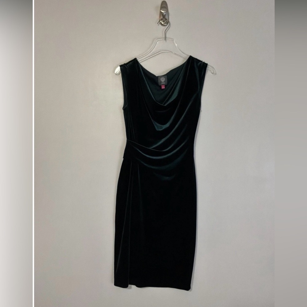 Vince Camuto Velvet Cowl Neck Ruched Bodycon Cocktail Dress